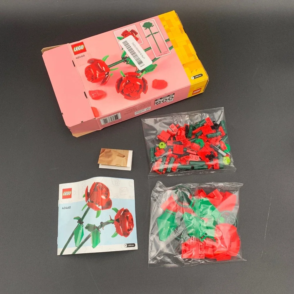 LEGO‎ Roses 40460 Building Toy Set 120 Pieces Red Flowers Open Box Sealed Bags
